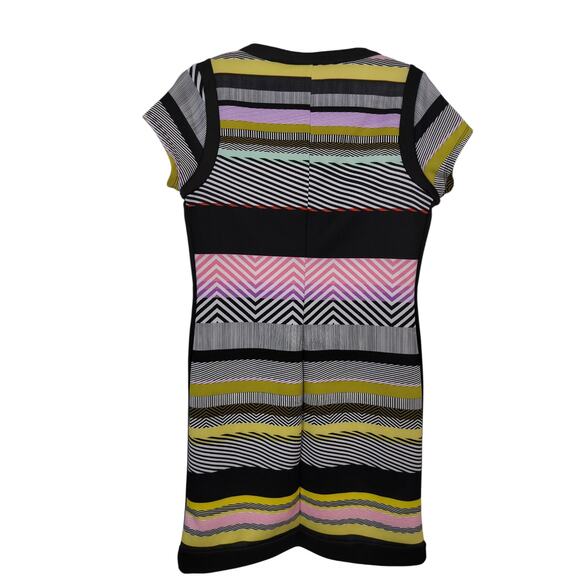 3719) Shelby & Palmer Multicolor Stripe Cap Sleeve Pullover Dress Size 10 - Picture 2 of 7